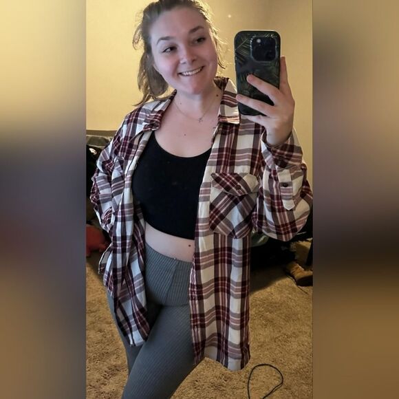 Nwt Sanctuary Boyfriend Shirt plaid and FABULOUS 🔥 FOR FALL - Picture 7 of 7